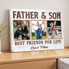 Father And Son Best Friends For Life Custom Canvas Dad Personalized Photo Wall Art Father’s Day Gift