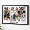 Father And Son Best Friends For Life Custom Canvas Dad Personalized Photo Wall Art Father’s Day Gift From - Black Frame