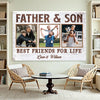 Father And Son Best Friends For Life Custom Canvas Dad Personalized Photo Wall Art Father’s Day Gift