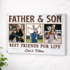 Father And Son Best Friends For Life Custom Canvas Dad Personalized Photo Wall Art Father’s Day Gift From - No Frame