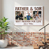 Father And Son Best Friends For Life Custom Canvas Dad Personalized Photo Wall Art Father’s Day Gift