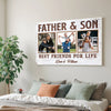 Father And Son Best Friends For Life Custom Canvas Dad Personalized Photo Wall Art Father’s Day Gift