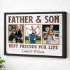 Father And Son Best Friends For Life Personalized Custom Photo Canvas Print Wall Art Father’s Day Gift for Dad