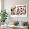 G-Pa And Grandson Best Friends For Life Personalized Custom Photo Canvas Print Wall Art Fathers Day Gift