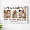 G-Pa And Grandson Best Friends For Life Personalized Custom Photo Canvas Print Wall Art Fathers Day Gift