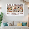 G-Pa And Grandson Best Friends For Life Personalized Custom Photo Canvas Print Wall Art Fathers Day Gift