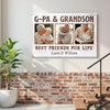 G-Pa And Grandson Best Friends For Life Personalized Custom Photo Canvas Print Wall Art Fathers Day Gift
