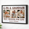 G-Pa And Grandson Best Friends For Life Personalized Custom Photo Canvas Print Wall Art Fathers Day Gift from - Black