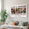 G-Pop And Grandson Best Friends For Life Personalized Custom Photo Canvas Print Wall Art Fathers Day Gift