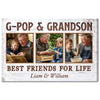 G-Pop And Grandson Best Friends For Life Personalized Custom Photo Canvas Print Wall Art Fathers Day Gift