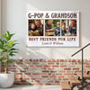 G-Pop And Grandson Best Friends For Life Personalized Custom Photo Canvas Print Wall Art Fathers Day Gift