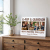G-Pop And Grandson Best Friends For Life Personalized Custom Photo Canvas Print Wall Art Fathers Day Gift