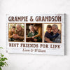 Grampie And Grandson Best Friends For Life Personalized Custom Photo Canvas Print Wall Art Fathers Day Gift