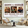 Grampie And Grandson Best Friends For Life Personalized Custom Photo Canvas Print Wall Art Fathers Day Gift