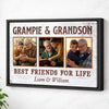Grampie And Grandson Best Friends For Life Personalized Custom Photo Canvas Print Wall Art Fathers Day Gift