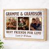 Grampie And Grandson Best Friends For Life Personalized Custom Photo Canvas Print Wall Art Fathers Day Gift
