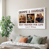 Grampie And Grandson Best Friends For Life Personalized Custom Photo Canvas Print Wall Art Fathers Day Gift