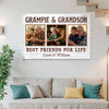Grampie And Grandson Best Friends For Life Personalized Custom Photo Canvas Print Wall Art Fathers Day Gift