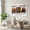 Grampie And Grandson Best Friends For Life Personalized Custom Photo Canvas Print Wall Art Fathers Day Gift