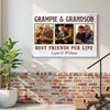 Grampie And Grandson Best Friends For Life Personalized Custom Photo Canvas Print Wall Art Fathers Day Gift