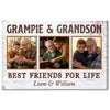 Grampie And Grandson Best Friends For Life Personalized Custom Photo Canvas Print Wall Art Fathers Day Gift