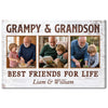 Grampy And Grandson Best Friends For Life Personalized Custom Photo Canvas Print Wall Art Fathers Day Gift