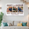 Grampy And Grandson Best Friends For Life Personalized Custom Photo Canvas Print Wall Art Fathers Day Gift
