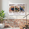Grampy And Grandson Best Friends For Life Personalized Custom Photo Canvas Print Wall Art Fathers Day Gift
