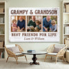 Grampy And Grandson Best Friends For Life Personalized Custom Photo Canvas Print Wall Art Fathers Day Gift