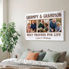 Grampy And Grandson Best Friends For Life Personalized Custom Photo Canvas Print Wall Art Fathers Day Gift