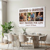 Grandad And Grandson Best Friends For Life Personalized Custom Photo Canvas Print Wall Art Fathers Day Gift