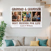 Grandad And Grandson Best Friends For Life Personalized Custom Photo Canvas Print Wall Art Fathers Day Gift