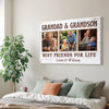 Grandad And Grandson Best Friends For Life Personalized Custom Photo Canvas Print Wall Art Fathers Day Gift