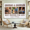 Grandad And Grandson Best Friends For Life Personalized Custom Photo Canvas Print Wall Art Fathers Day Gift
