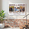Grandpa And Grandson Best Friends For Life Personalized Custom Photo Canvas Print Wall Art Father’s Day Gift
