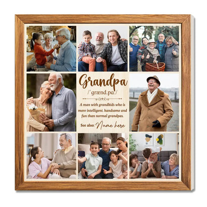 Grandpa Custom Canvas Personalized Name And Photo Gift for Birthday or Father’s Day - 12x12