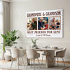 Grandpere And Grandson Best Friends For Life Personalized Custom Photo Canvas Print Wall Art Father’s Day Gift