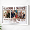 Grandpere And Grandson Best Friends For Life Personalized Custom Photo Canvas Print Wall Art Father’s Day Gift