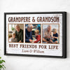 Grandpere And Grandson Best Friends For Life Personalized Custom Photo Canvas Print Wall Art Father’s Day Gift