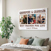 Grandpere And Grandson Best Friends For Life Personalized Custom Photo Canvas Print Wall Art Father’s Day Gift