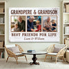 Grandpere And Grandson Best Friends For Life Personalized Custom Photo Canvas Print Wall Art Father’s Day Gift