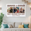 Grandpere And Grandson Best Friends For Life Personalized Custom Photo Canvas Print Wall Art Father’s Day Gift