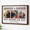 Grandpere And Grandson Best Friends For Life Personalized Custom Photo Canvas Print Wall Art Father’s Day Gift