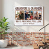 Grandpere And Grandson Best Friends For Life Personalized Custom Photo Canvas Print Wall Art Father’s Day Gift
