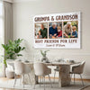 Grumpa And Grandson Best Friends For Life Personalized Custom Photo Canvas Print Wall Art Father’s Day Gift