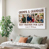 Grumpa And Grandson Best Friends For Life Personalized Custom Photo Canvas Print Wall Art Father’s Day Gift