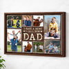 I Have A Hero Call Him Dad Custom Photo Canvas Father And Son Personalized Wall Art Father’s Day Gift For - Brown Frame