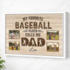 My Favorite Baseball Player Calls Me Dad - Custom Photo Canvas Gift - White Frame / 12x9