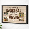 My Favorite Baseball Player Calls Me Dad - Custom Photo Canvas Gift - Black Frame / 12x9