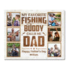 Personalized My Favorite Fishing Buddy Calls Me Dad Canvas Custom Photo Wall Art Gift for Father’s Day - 14x11
